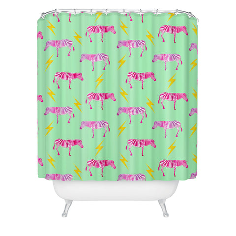 Hello Sayang Lightning Zebras Shower Curtain