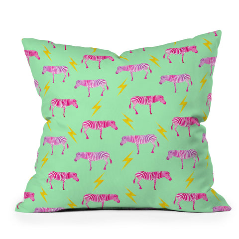 Hello Sayang Lightning Zebras Throw Pillow