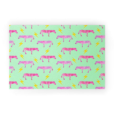 Hello Sayang Lightning Zebras Welcome Mat