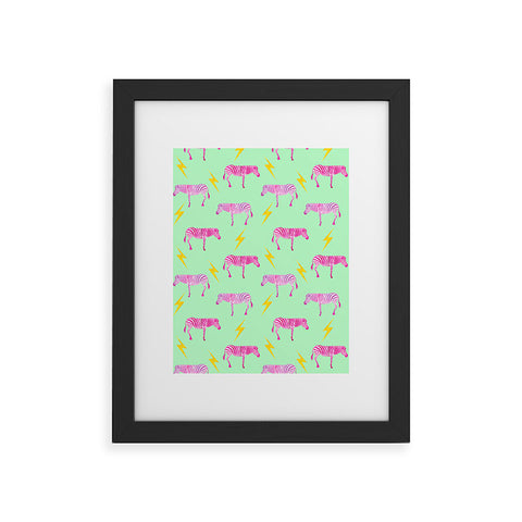 Hello Sayang Lightning Zebras Framed Art Print