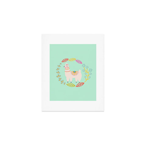 Hello Sayang Lola Llama Mint Art Print