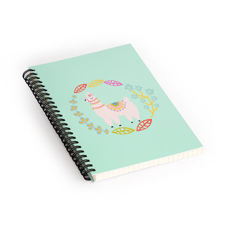 Hello Sayang Lola Llama Mint Spiral Notebook