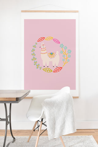 Hello Sayang Lola Llama Pink Art Print And Hanger