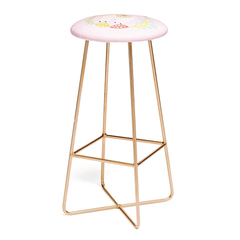 Hello Sayang Lola Llama Pink Bar Stool