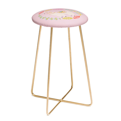 Hello Sayang Lola Llama Pink Counter Stool