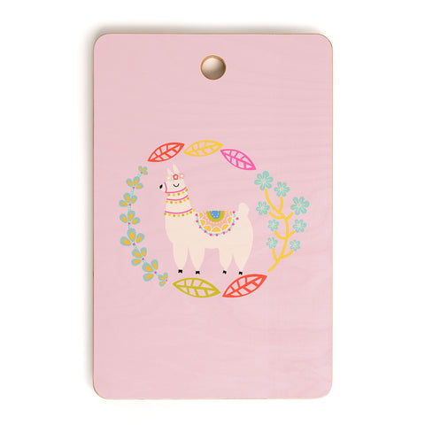 Hello Sayang Lola Llama Pink Cutting Board Rectangle