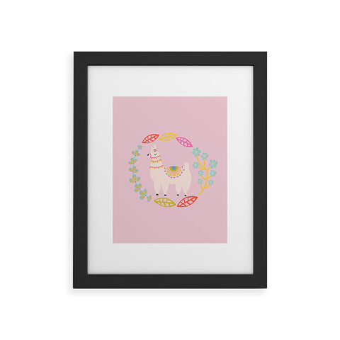 Hello Sayang Lola Llama Pink Framed Art Print