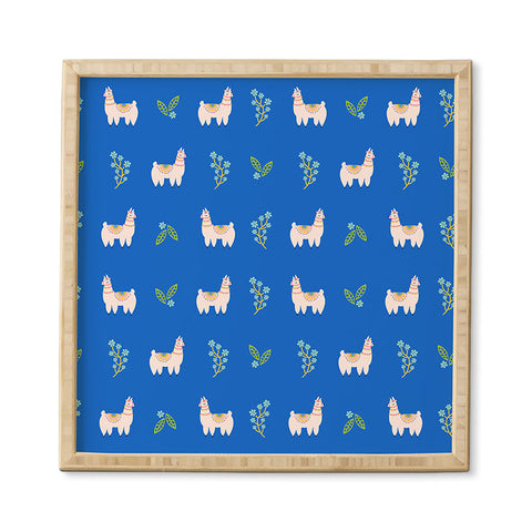 Hello Sayang Lola Llama Print Pattern Framed Wall Art