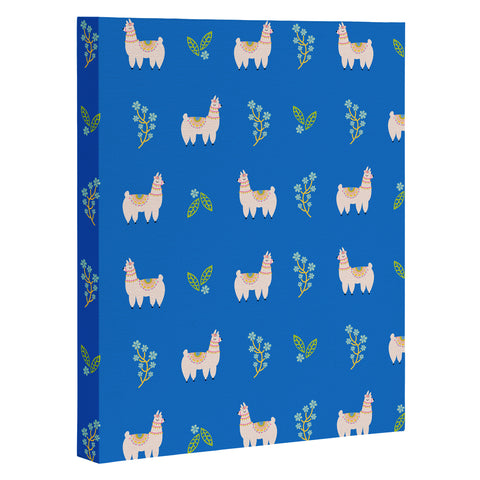 Hello Sayang Lola Llama Print Pattern Art Canvas