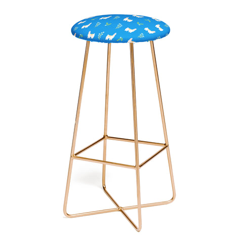 Hello Sayang Lola Llama Print Pattern Bar Stool