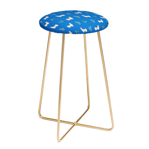 Hello Sayang Lola Llama Print Pattern Counter Stool