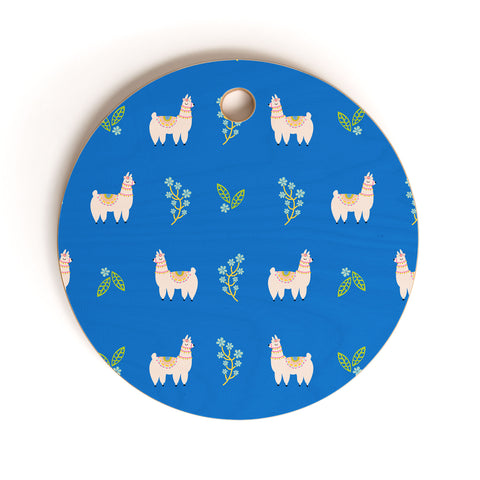 Hello Sayang Lola Llama Print Pattern Cutting Board Round