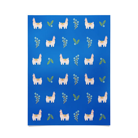 Hello Sayang Lola Llama Print Pattern Poster