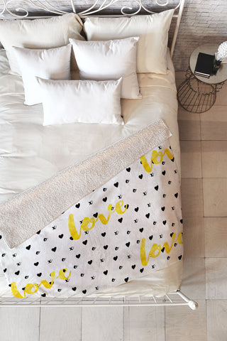 Hello Sayang Love XOXO Fleece Throw Blanket