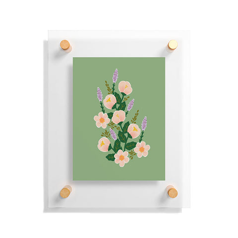 Hello Sayang Lovely Roses Green Floating Acrylic Print