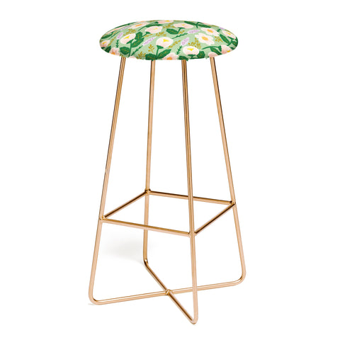 Hello Sayang Lovely Roses Green Bar Stool