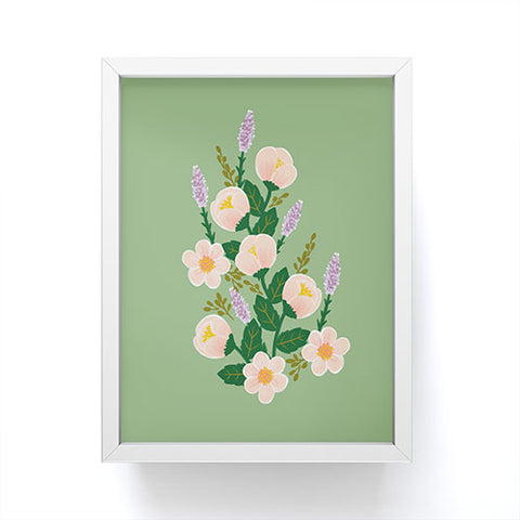 Hello Sayang Lovely Roses Green Framed Mini Art Print