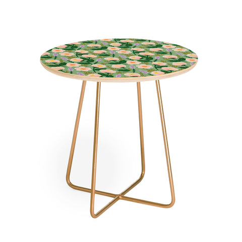 Hello Sayang Lovely Roses Green Round Side Table