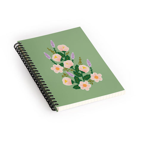 Hello Sayang Lovely Roses Green Spiral Notebook