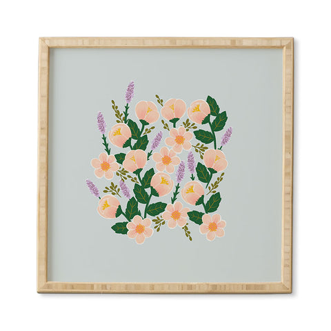 Hello Sayang Lovely Roses Grey Framed Wall Art
