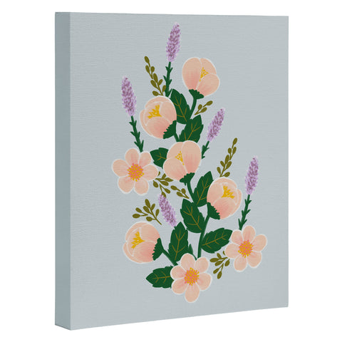 Hello Sayang Lovely Roses Grey Art Canvas