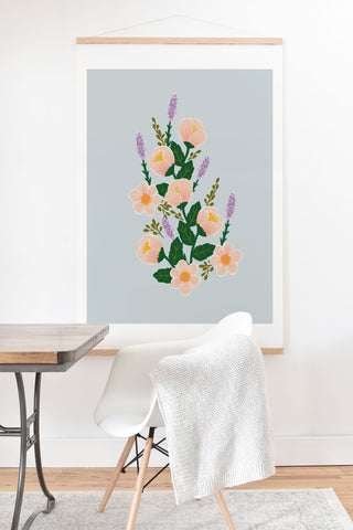 Hello Sayang Lovely Roses Grey Art Print And Hanger