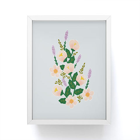 Hello Sayang Lovely Roses Grey Framed Mini Art Print