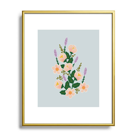 Hello Sayang Lovely Roses Grey Metal Framed Art Print