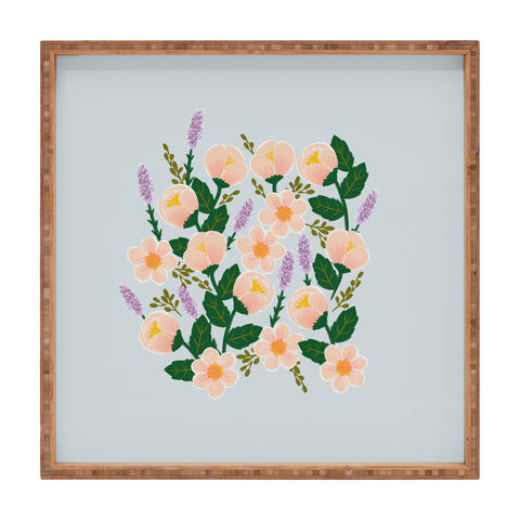 Hello Sayang Lovely Roses Grey Square Tray