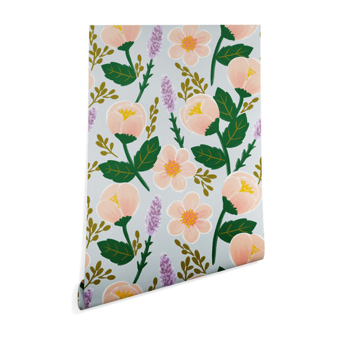 Hello Sayang Lovely Roses Grey Wallpaper