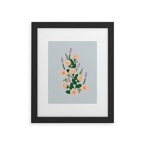 Hello Sayang Lovely Roses Grey Framed Art Print