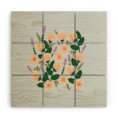 Hello Sayang Lovely Roses Grey Wood Wall Mural