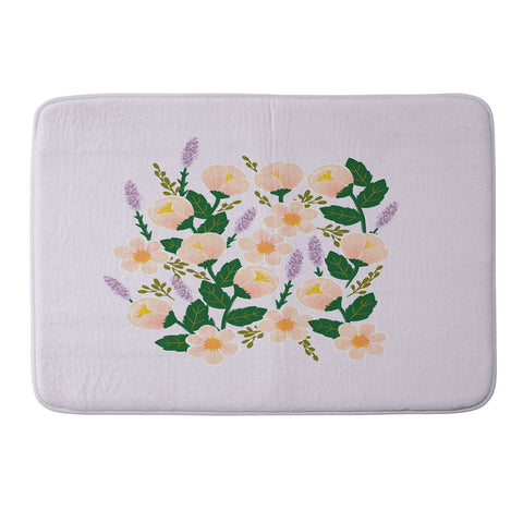 Hello Sayang Lovely Roses Lavender Memory Foam Bath Mat