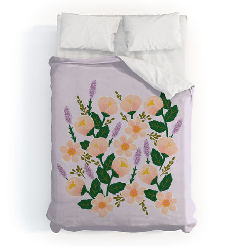 Hello Sayang Lovely Roses Lavender Duvet Cover