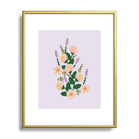 Hello Sayang Lovely Roses Lavender Metal Framed Art Print