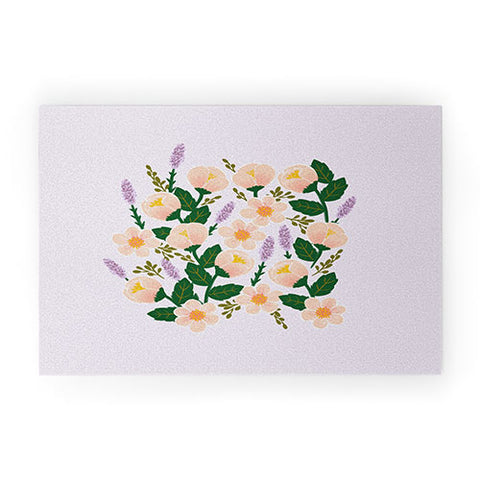 Hello Sayang Lovely Roses Lavender Welcome Mat