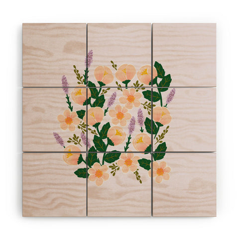 Hello Sayang Lovely Roses Lavender Wood Wall Mural