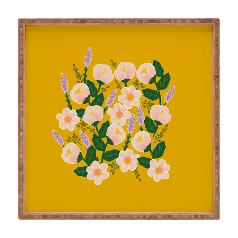 Hello Sayang Lovely Roses Yellow Square Tray