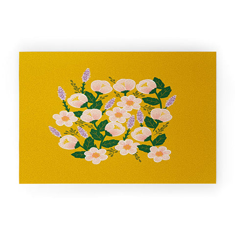 Hello Sayang Lovely Roses Yellow Welcome Mat