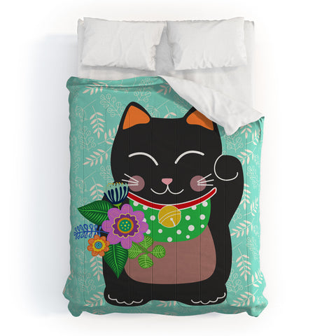 Hello Sayang Lucky Black Cat Comforter
