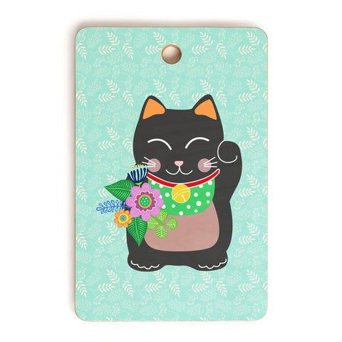 Hello Sayang Lucky Black Cat Cutting Board Rectangle