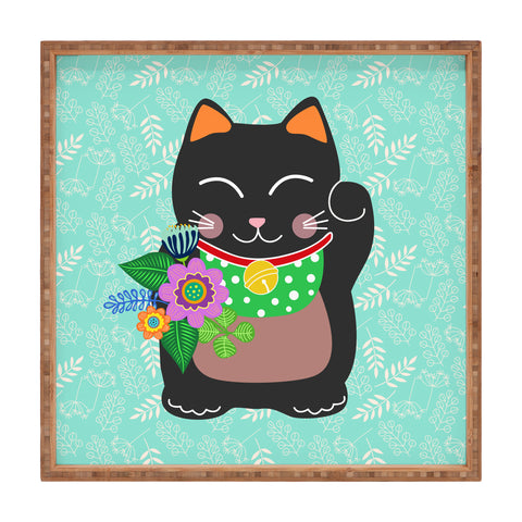 Hello Sayang Lucky Black Cat Square Tray