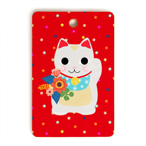Hello Sayang Lucky Cat Cutting Board Rectangle