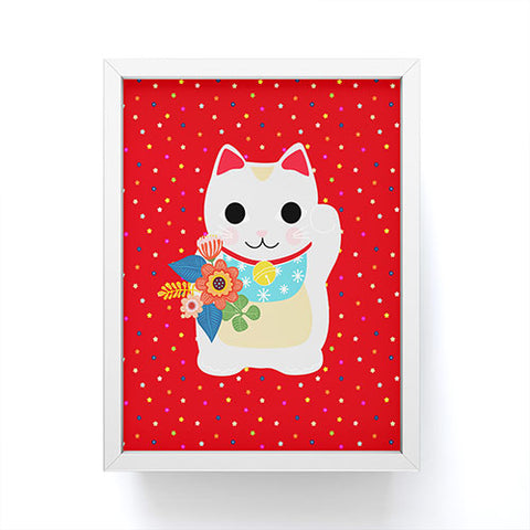 Hello Sayang Lucky Cat Framed Mini Art Print
