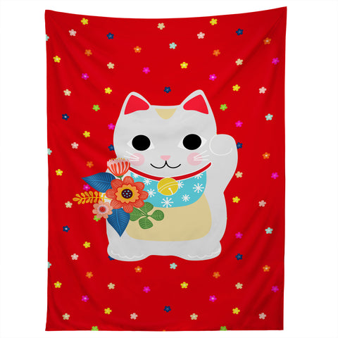 Hello Sayang Lucky Cat Tapestry