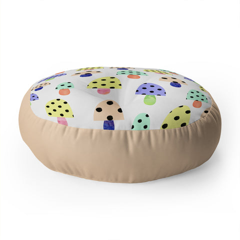 Hello Sayang Magic Mushrooms Floor Pillow Round