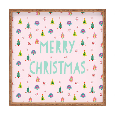 Hello Sayang Merry Christmas Trees Square Tray