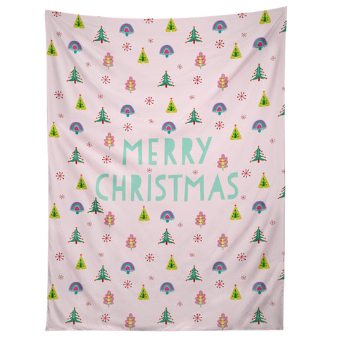 Hello Sayang Merry Christmas Trees Tapestry