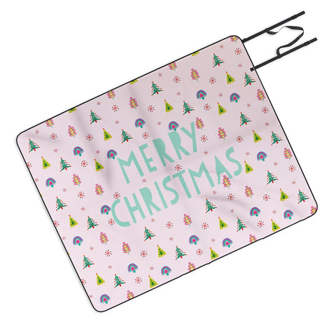 Hello Sayang Merry Christmas Trees Picnic Blanket