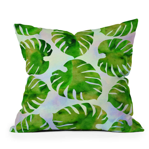 Hello Sayang Monster Monstera Throw Pillow